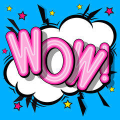 Cloud frame for wow expression, popart speech bubble.