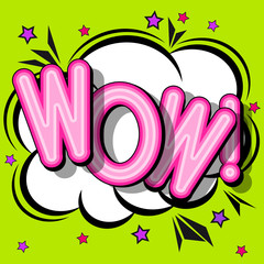 Cloud frame for wow expression, popart speech bubble.