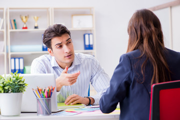 Obraz premium People discussing new design of project