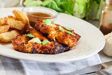 Vegetarian roasted cauliflower steak with herbs