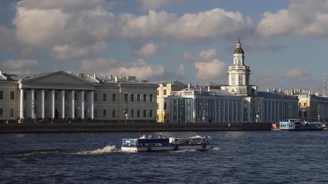 Russia, Saint Petersburg, Kunstkammer, river Neva towards the Cathedral of SS Peter and Paul