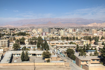 Naklejka premium View over the desert city Kerman, Iran.