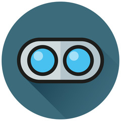 dual camera circle flat icon