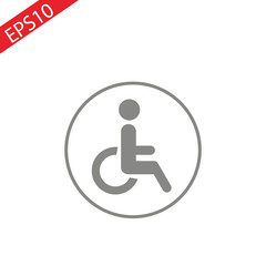 Disabled Handicap Icon in circle . Vector illustration