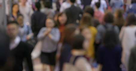 Crowded of people walk in the street at night