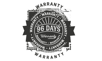 96 days warranty icon vintage rubber stamp guarantee