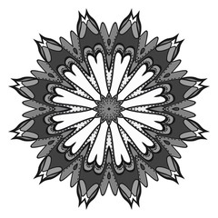 Obraz premium Floral Geometric Pattern with hand-drawing Mandala. Vector illustration. For fabric, textile, bandana, scarg, print.