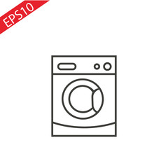 Symbol of Washing Machine Thin line Icon of Home Appliances. Stroke Pictogram Graphic for Web Design. Quality Outline Vector Symbol Concept. Premium Mono Linear Beautiful Plain Laconic Logo