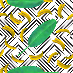 Banana Leaves Seamless Pattern