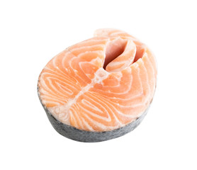 Raw Salmon Steak Isolated
