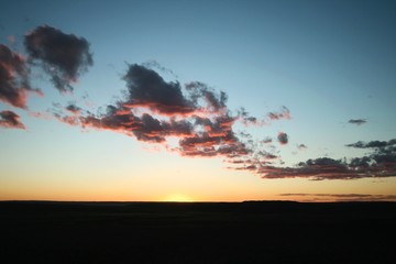 sunset over the Gobi desert, Mongolia