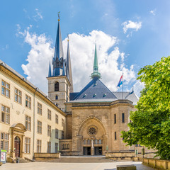 View at the Cathedral of Notre Dame in Luxembourg City