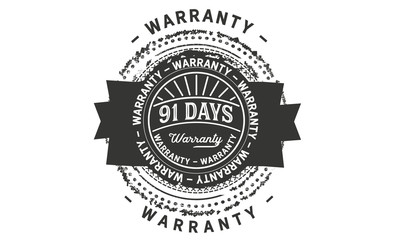 Fototapeta premium 91 days warranty icon vintage rubber stamp guarantee