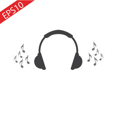 Music headphones isolated against a white background