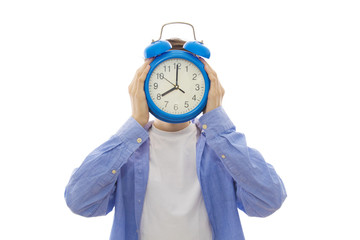 portrait of young teenager isolated in white background