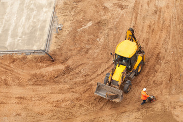 Obraz premium Use of the excavator in construction