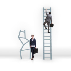 Concept of inequal career opportunities between man woman