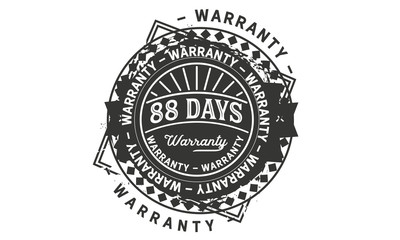 88 days warranty icon vintage rubber stamp guarantee