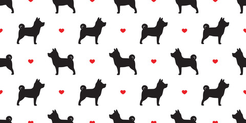 Dog seamless pattern vector heart valentine dog breed wallpaper background isolated