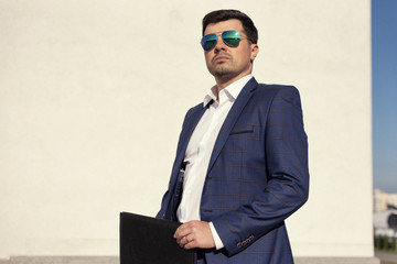 Lonely man dressed in business style