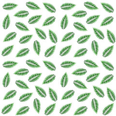Green leaves of a palm tree, seamless pattern. Watercolor illustration.
Seamless pattern with palm fronds on a white background.