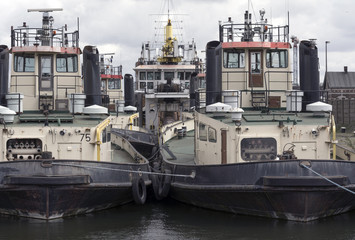 Naklejka premium Bunch of tug boats