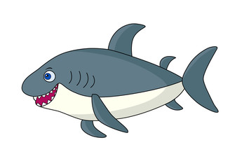 Gray cartoon shark.