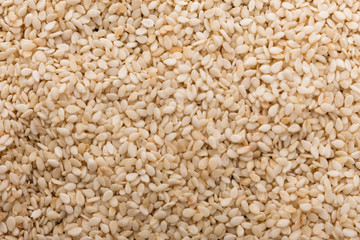 fresh sesame seeds on a rustic background