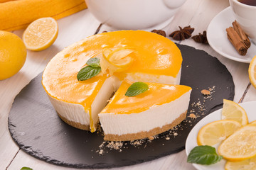 Lemon cheesecake.