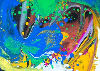 Farbmischung mit Gouache-Farben, Hintergrund, Farbverlauf 