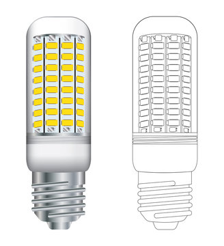 Energy saving eco friendly household LED lightbulb vector