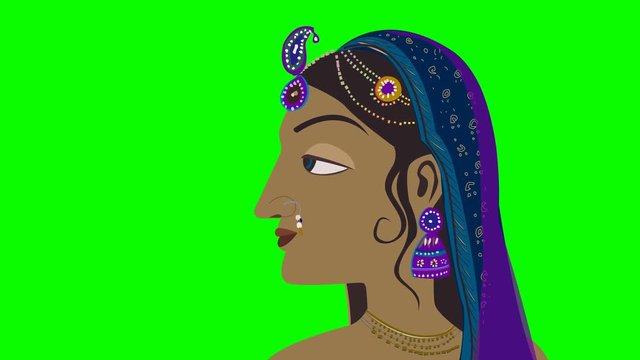 Traditional Hindu Women from Karnataka on a Green Screen