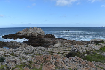 Beautiful beach at cliff walk in Hermanus in South Africa