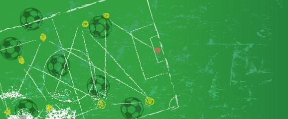 Soccer or Football grunge style illustration design template, free copy space, vector