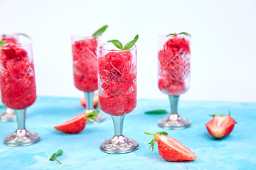 Summer refreshing strawberry granita
