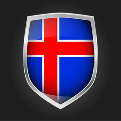 Shield with flag of Iceland