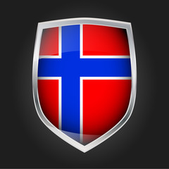 Obraz premium Shield with flag of Norway