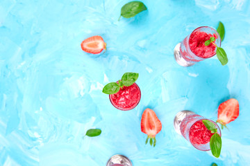 Summer refreshing strawberry granita