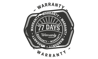 77 days warranty icon vintage rubber stamp guarantee