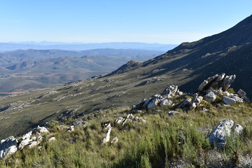 Fototapeta na wymiar Beautiful mountainous nature at the Swartberg Pass in Oudtshoorn in South Africa