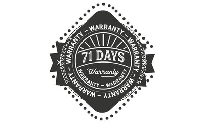 71 days warranty icon vintage rubber stamp guarantee