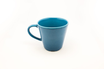 blue cup isolated on white background