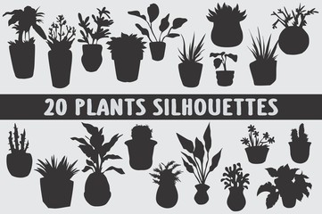 20 House Plants design shapes