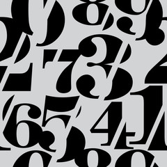 Sliced Serif Numbers Seamless Pattern