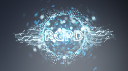 Digital GDPR interface 3D rendering