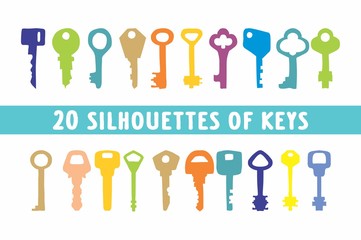 20 Set of vintage keys shape 