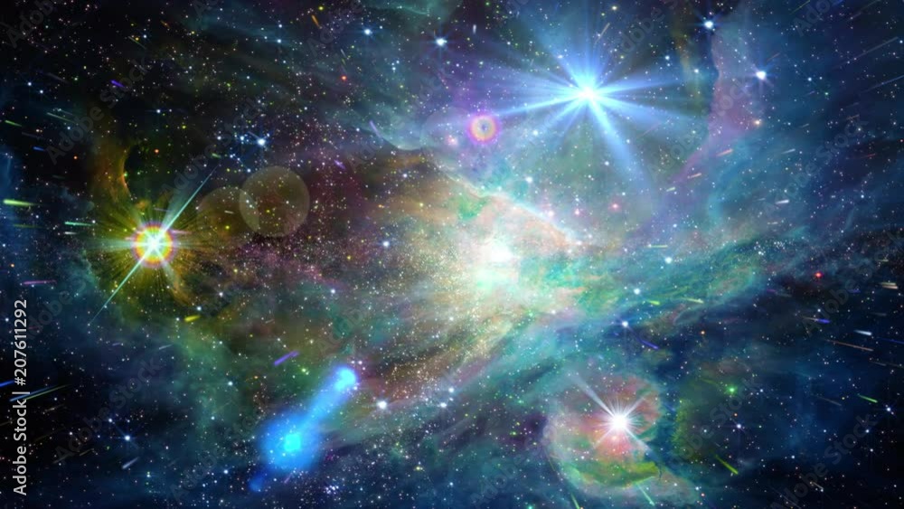 Canvas Prints space 2396: traveling through a galaxy and star fields in space (loop).