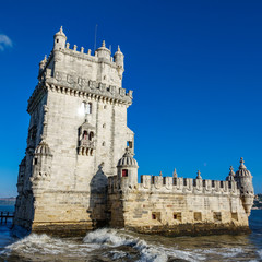 Lisbon Torre de Belem and blue sky