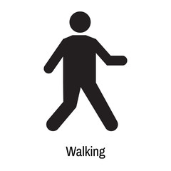 Walking icon vector sign and symbol isolated on white background, Walking logo concept