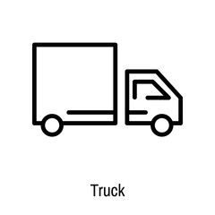Truck icon vector sign and symbol isolated on white background, Truck logo concept